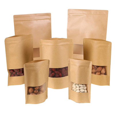 Anti Leakage Standing Food Foil Scrim Kraft Paper Bags