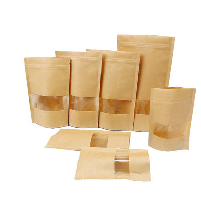 Anti Leakage Standing Food Foil Scrim Kraft Paper Bags