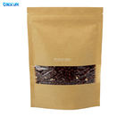 Custom Size Kraft Coffee Standing Pouch Food Grade Foil Kraft Paper Bags