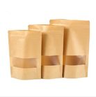White Kraft Paper Food Packing Standing Pouch Foil Brown Paper Bags with Clear Window